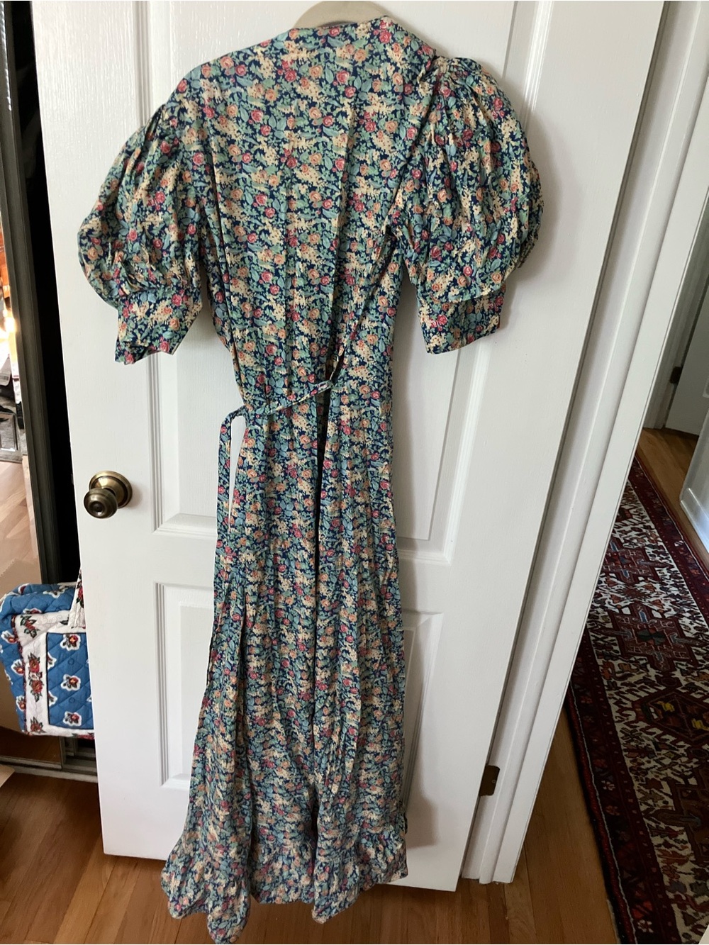 Mary Quant’s Ginger Group Liberty of London Teal Floral Puff-Sleeve Maxi Dress